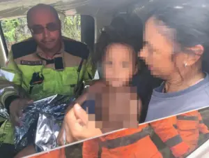 Veja o momento em que Alice, menina autista, é encontrada após três dias na mata