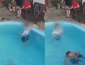Esposa se desespera para salvar marido que bateu a cabeça e se afogou em piscina; veja VÍDEO