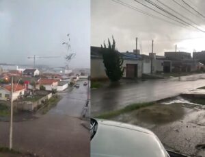 Tornado causa desabamento de muros e queda de telhado; veja VÍDEO