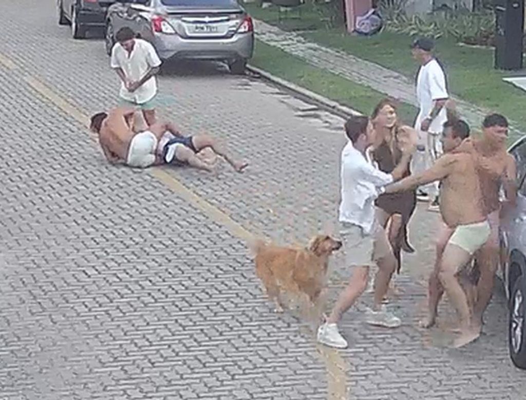 Vídeo mostra briga generalizada envolvendo jogadores do Fortaleza e vizinhos; ASSISTA!