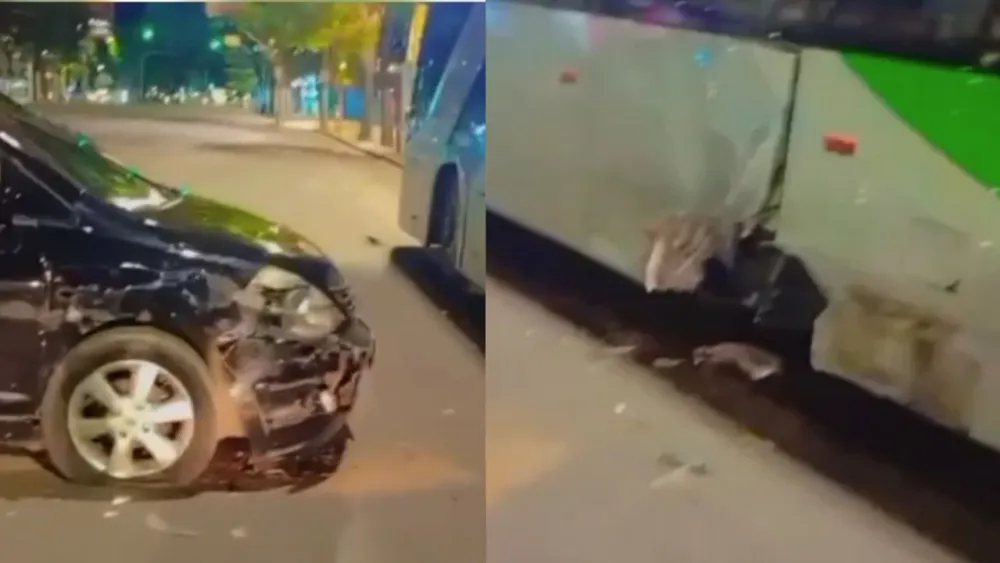 Vídeo mostra momento em que jovem sem CNH bate carro em ônibus; ASSISTA!