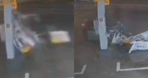 Em alta velocidade, carro invade posto de gasolina em SP; VEJA VÍDEO!