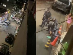 Homem se esconde, tenta fugir e termina agredido por PMs; VEJA VÍDEO