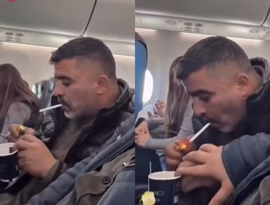 Influencer acende cigarro durante voo e acaba proibido de voar por um ano; veja vídeo