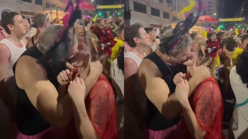 Gleisi Hoffmann e Lindbergh Farias trocam beijos em bloco no Rio; veja vídeo