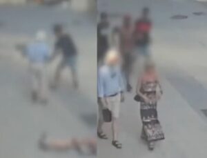 Casal é cercado por criminosos e mulher é derrubada durante roubo; VEJA VÍDEO