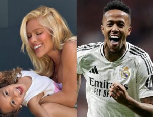 Karoline Lima e filha com Éder Militão (Foto Reprodução Redes Sociais)