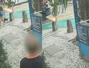 Vídeo mostra momento em que semáforo cai e atinge pedestre no meio da rua; VEJA