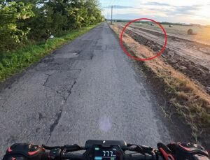 Coelho salta contra moto elétrica e derruba piloto na estrada; VEJA VÍDEO