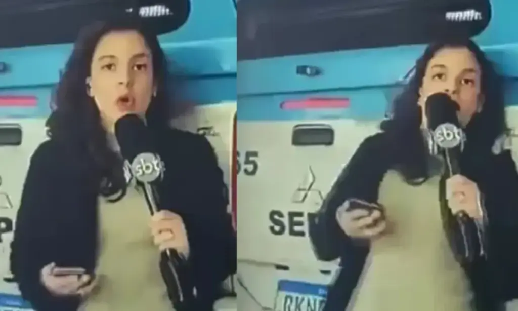 Repórter do SBT é ‘atropelada’ ao vivo por viatura da PM no Rio; VEJA VÍDEO