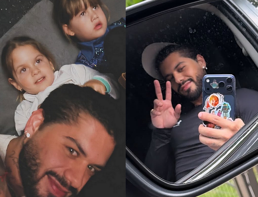 Zé Felipe e filhas (Foto Reprodução Redes Sociais)