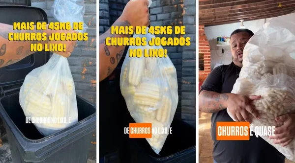 Dono de restaurante joga 45 kg de comida no lixo e vídeo viraliza; VEJA!
