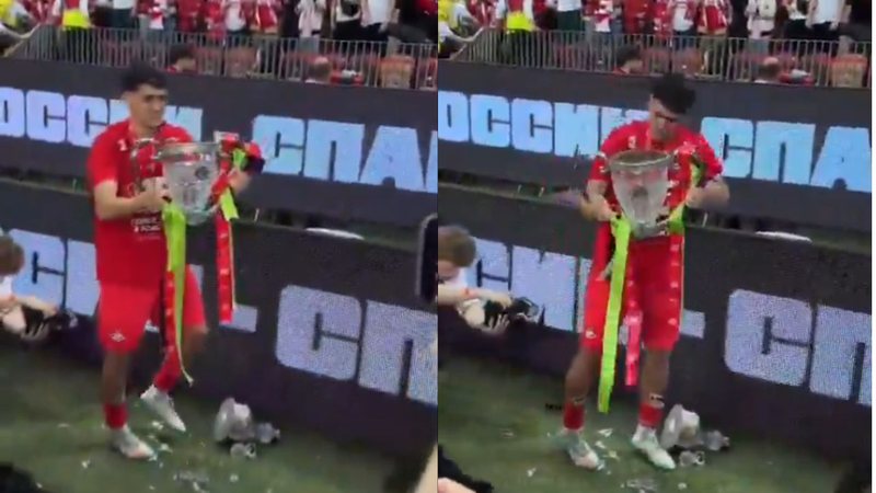 Jogador quebra troféu durante comemoração de título; veja