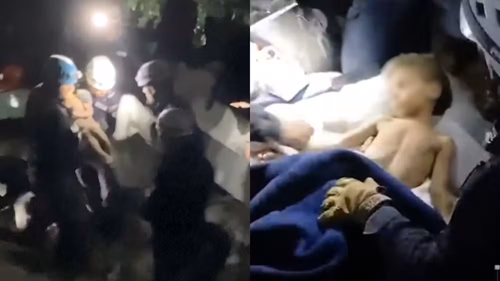 VEJA VÍDEO: Criança de 3 anos é resgatada com vida após passar seis dias sob escombros na Venezuela