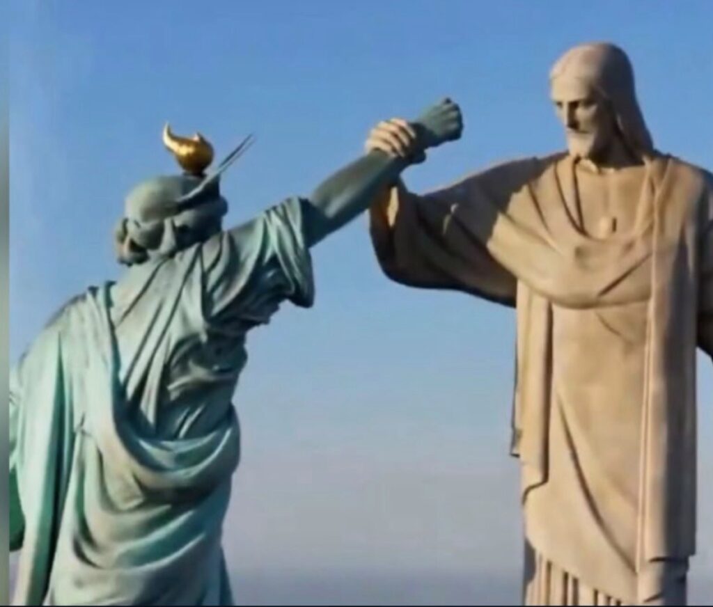 Em provocação aos EUA, Irã posta vídeo com Cristo nocauteando Estátua da Liberdade; Assista