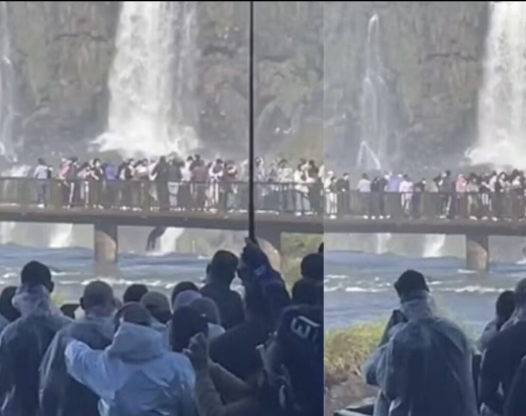 Turista pula nas águas das Cataratas do Iguaçu para recuperar celular e causa espanto; Veja Vídeo