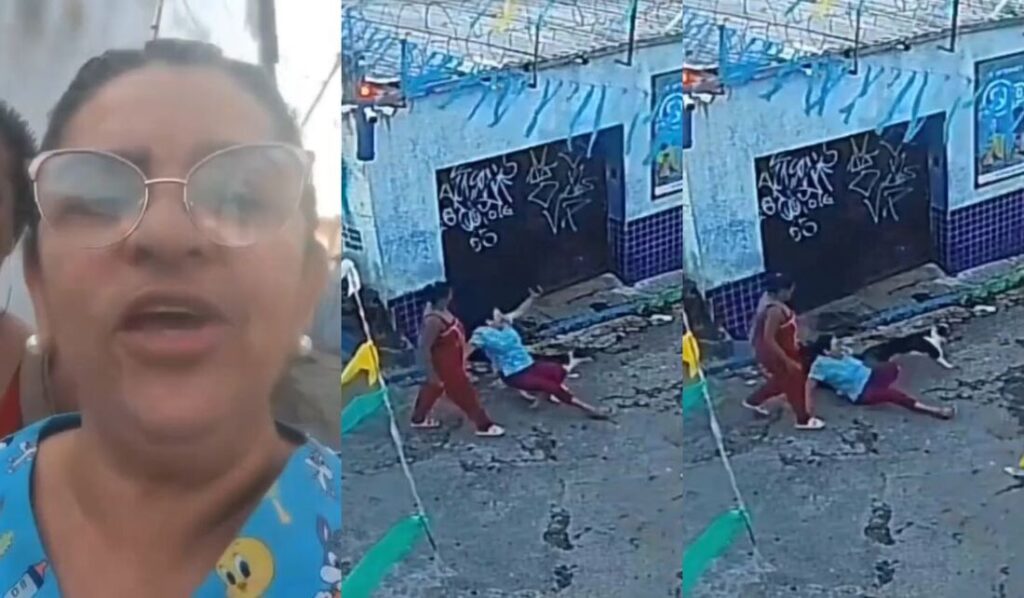 Mulher é “atropelada” por cão enquanto gravava vídeo no Recife e viraliza; VEJA VÍDEO