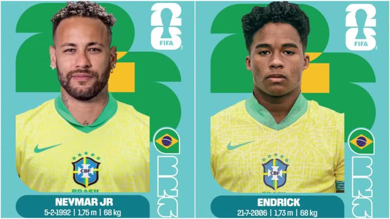 Neymar e Endrick ganham novas figurinhas da Copa do Mundo; saiba como conseguir