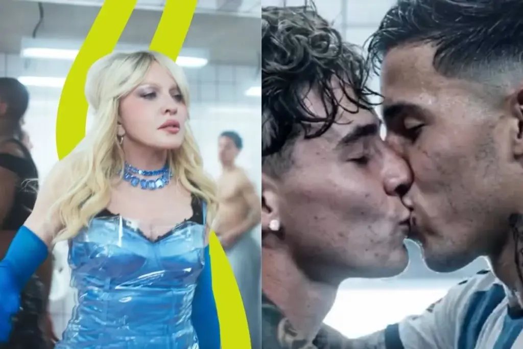 Madonna compartilha vídeo criado por IA com jogadores da Argentina se beijando; veja