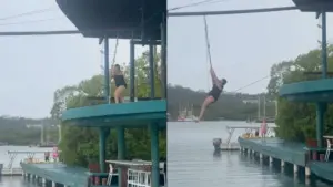 Turista sofre grave lesão genital após falha em salto durante viagem; VEJA VÍDEO!