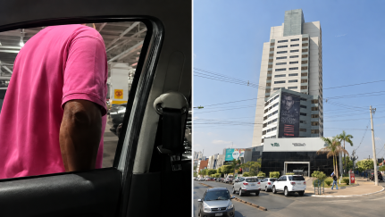 Homem persegue mulher e tenta invadir carro em prédio comercial; VEJA VÍDEO!