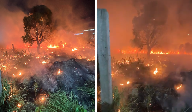 Incêndio assusta moradores e atinge vegetação na Avenida das Torres; VEJA VÍDEO!