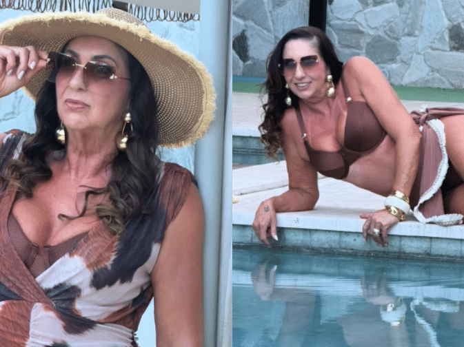 Mãe de Virginia Fonseca exibe tatuagem íntima durante dia de piscina na Bahia; veja