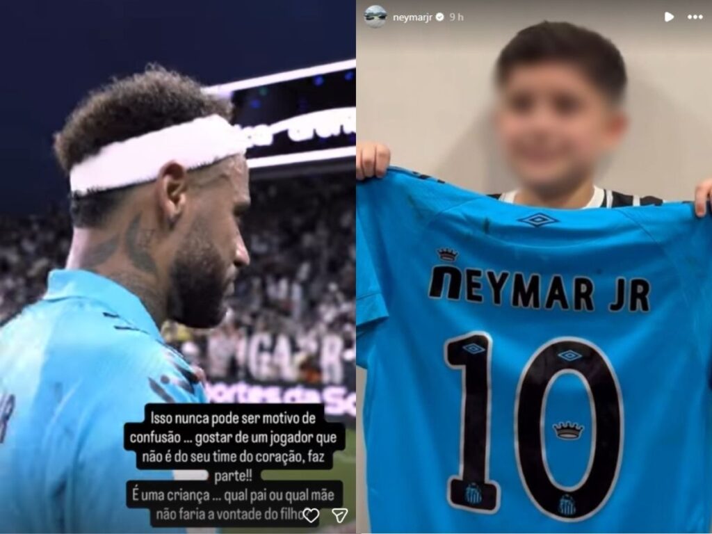 Neymar lamenta hostilidade contra menino que recebeu sua camisa em clássico entre Corinthians e Santos