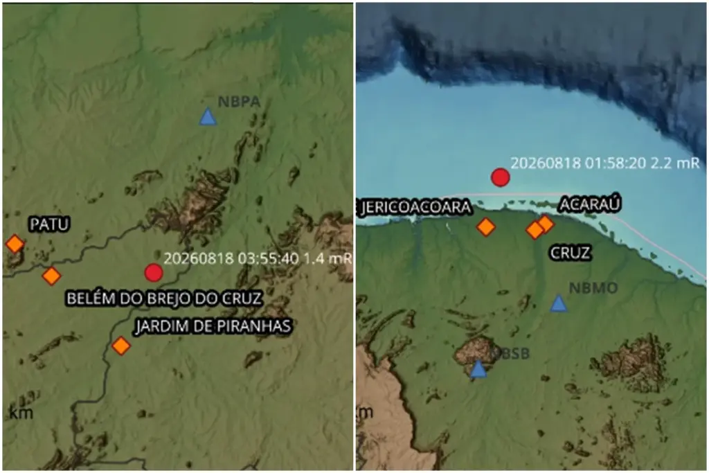 Tremor de baixa magnitude é registrado no Sertão da Paraíba