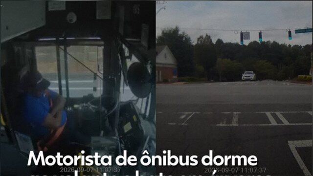 Motorista de ônibus dorme ao volante e bate violentamente em árvores; VEJA VÍDEO!