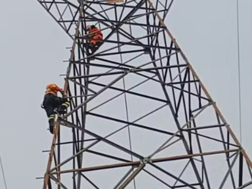 VÍDEO: Criança de cinco anos é resgatada após subir em torre de energia em Rondônia