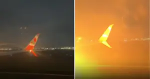 Motor de avião estoura durante decolagem de Goiânia para Brasília; veja vídeo