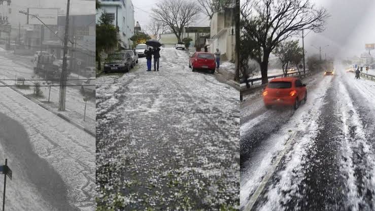 Granizo gigante destrói carro no interior de SP; cidades têm alerta para tornado; VEJA VÍDEO!