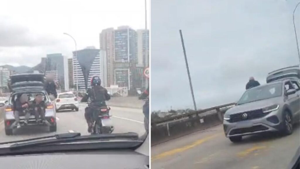 Vídeo de carro com homens em porta-malas chama a atenção; assista!