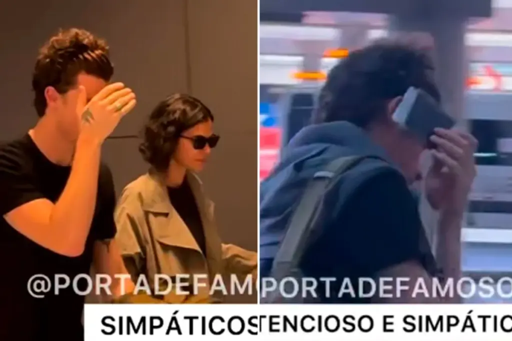 Bruna Marquezine e Shawn Mendes ignoram fãs e fotógrafos em aeroporto; veja vídeo