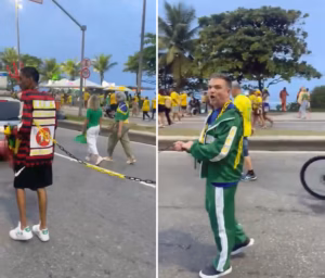 Homem negro acorrentado: Polícia investiga vídeo em ato no Rio