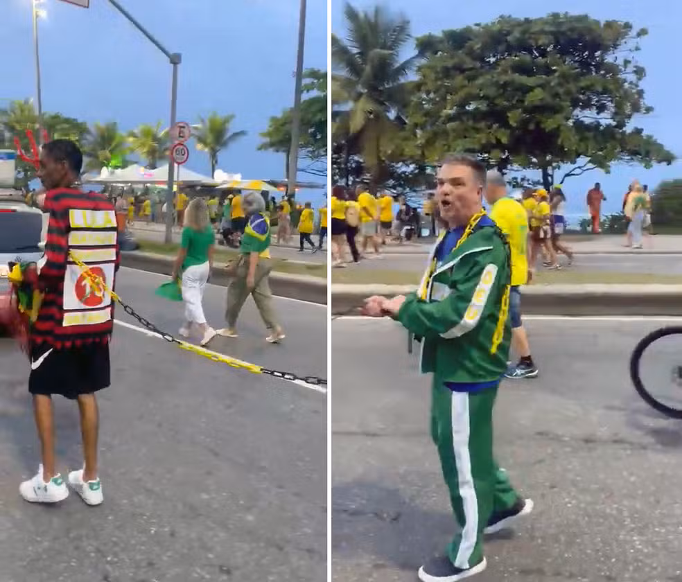 Homem negro acorrentado: Polícia investiga vídeo em ato no Rio
