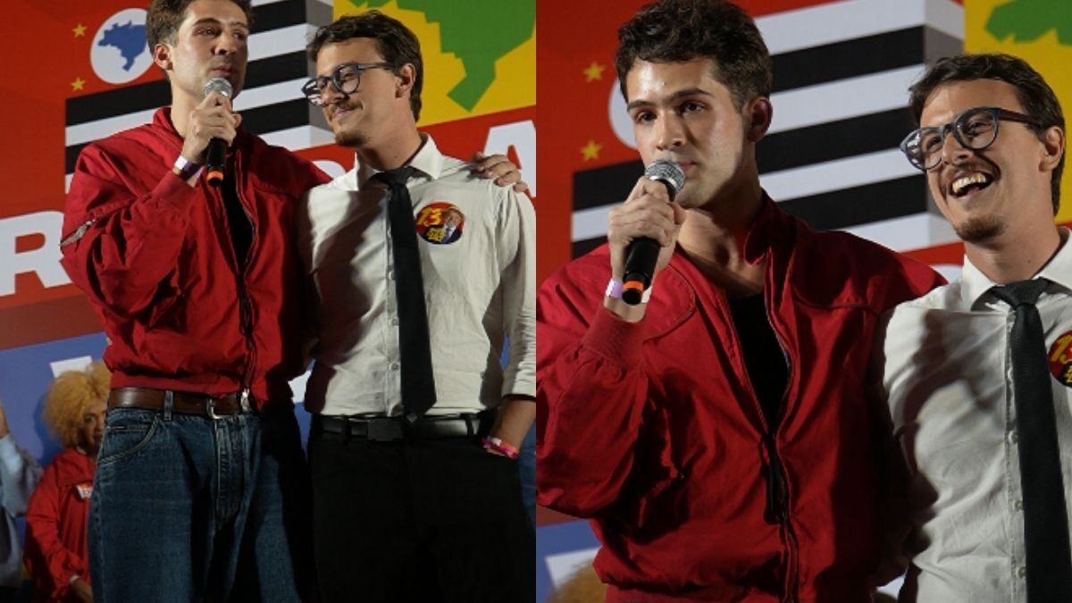 Filho de Leonardo, João Guilherme discursa em ato pró-Lula: “Misto de esperança e medo”