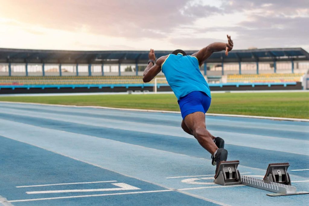 Atleta em treinamento para as olimpíadas de Paris 2024