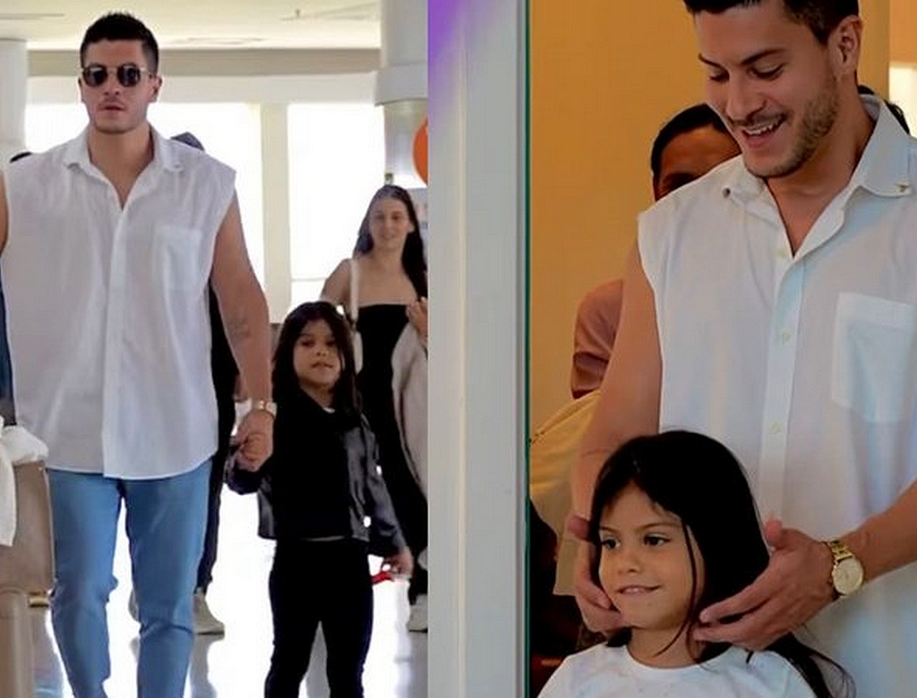 Arthur Aguiar E Filha (foto Reprodução Redes Sociais)
