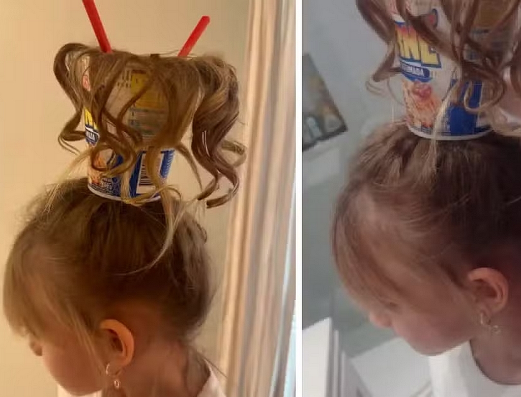 Manuela, Filha Caçula De Eliana, Com Cabelo Maluco Inspirado Em Macarrão Instantâneo (foto Reprodução Redes Sociais)