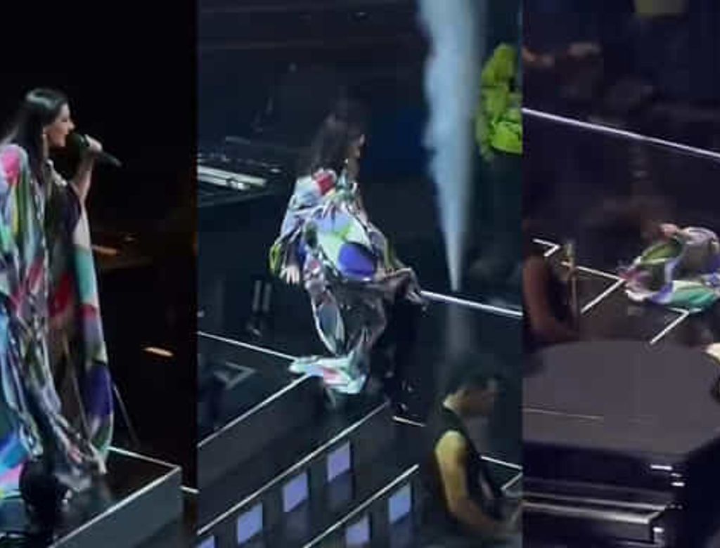 Laura Pausini Cade Dal Palco (foto Tiktok)(1)
