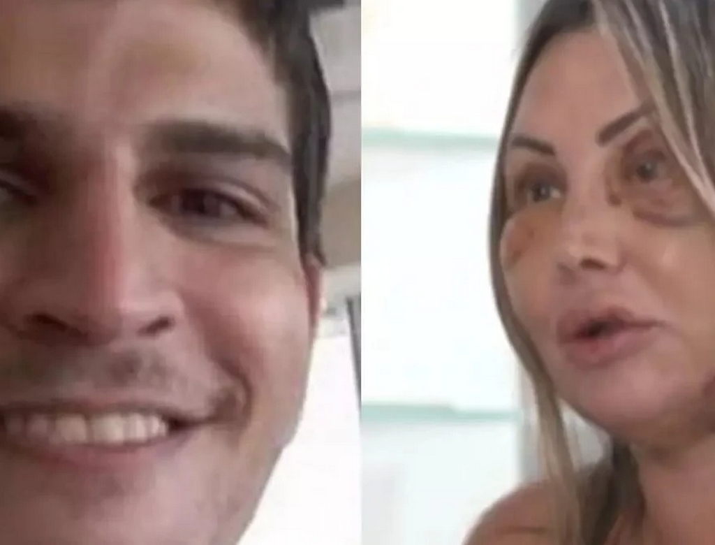 Agressor E Vítima (foto Reprodução Redes Sociais)