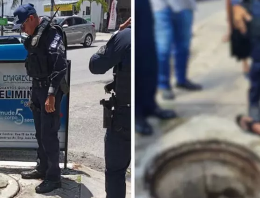 Homem é jogado em bueiro por dívida de R$ 10 mil (Foto Reprodução Redes Sociais)