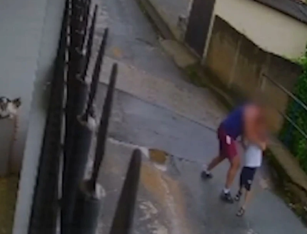 Pai é flagrado dando socos e chutes em filho autista (Foto Reprodução Redes Sociais)