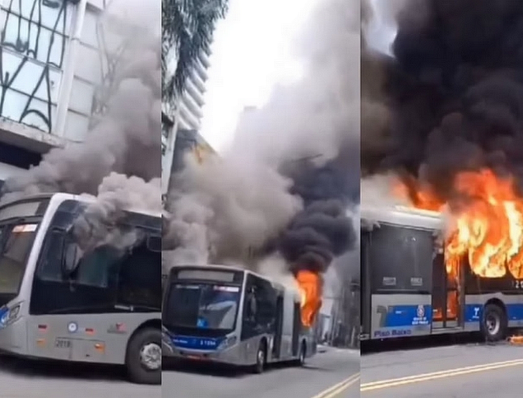 Ônibus Em Chamas (foto Reprodução Redes Sociais)