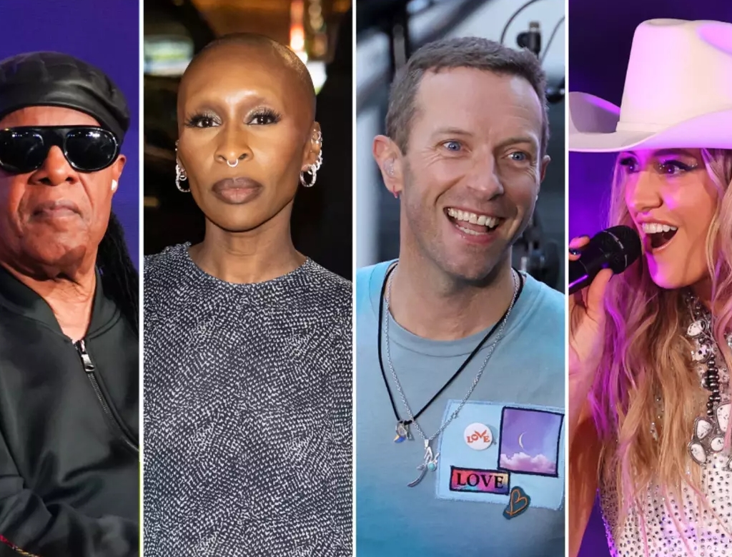 Stevie Wonder, Cynthia Erivo, Chris Martin E Lainey Wilson (foto Reprodução Redes Sociais)
