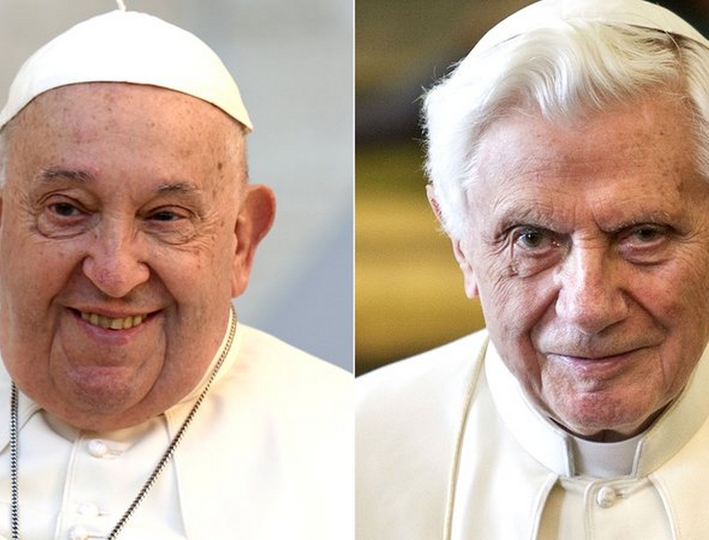 Papa Francisco e Bento Xvi (foto Reprodução Redes Sociais)