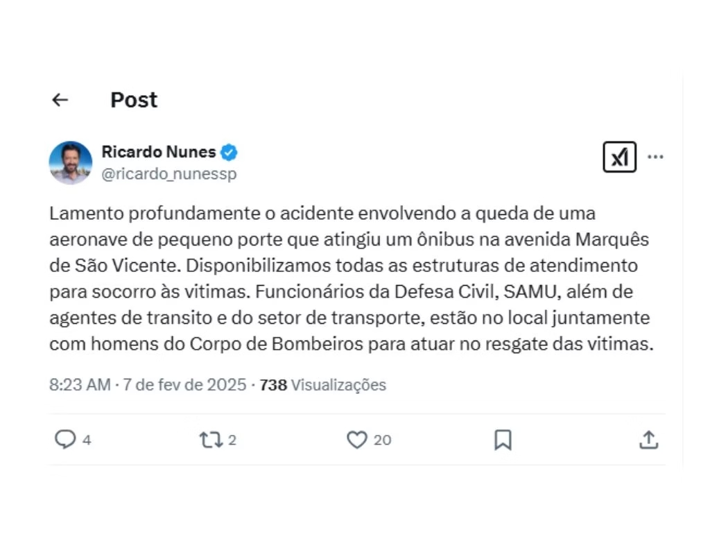 Post (foto Reprodução Redes Sociais)
