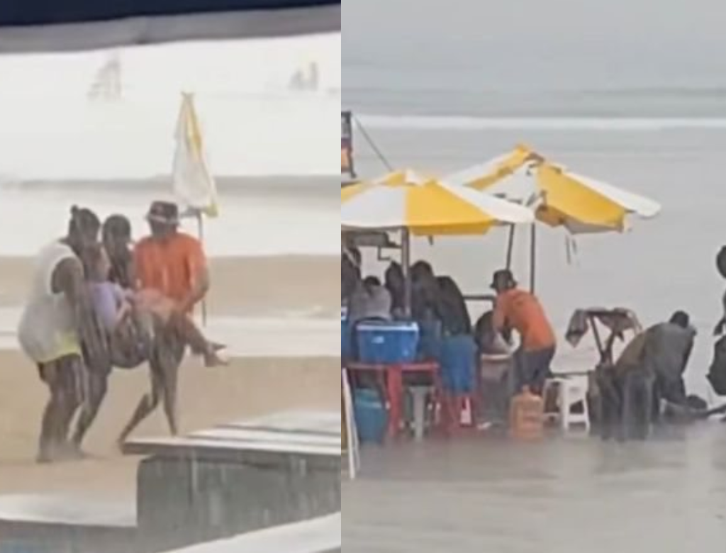 Raio Atinge Sete Pessoas Em Praia No Litoral De São Paulo (foto Reprodução Redes Sociais)
